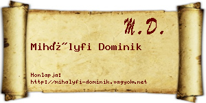 Mihályfi Dominik névjegykártya
